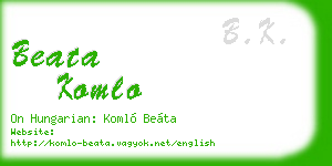 beata komlo business card