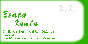 beata komlo business card